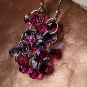 Sterling Silver and Glass Grapevine Earrings